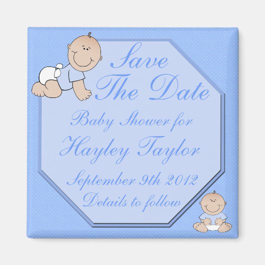 Baby Boy Shower Save The Date Magnet (Voorkant)