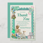 Baby Boy Shower Tweets Bedankkaart (Voorkant / Achterkant)