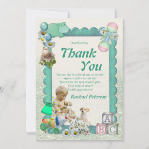 Baby Boy Shower Tweets Bedankkaart