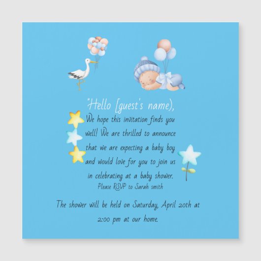 Baby Boy Shower-uitnodiging (Voorkant)