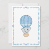 Baby Boy Shower Uitnodiging Blauwe Olifant (Achterkant)