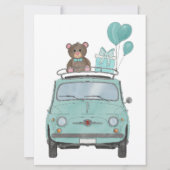Baby Boy Shower-uitnodiging Fiat 500 Kaart (Achterkant)