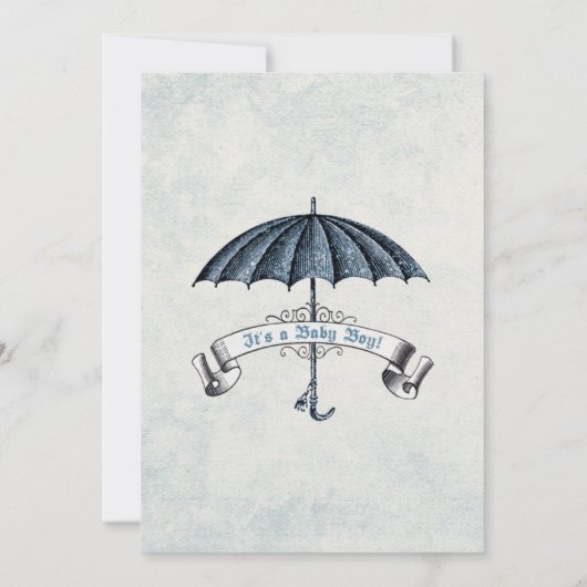 Baby Boy Shower-uitnodiging Kaart (Achterkant)