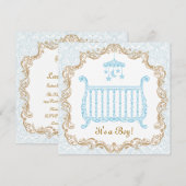 Baby Boy Shower-uitnodiging Kaart (Voorkant / Achterkant)