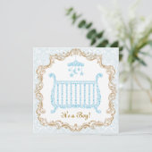 Baby Boy Shower-uitnodiging Kaart (Staand voorkant)