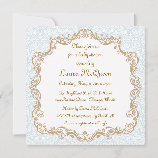 Baby Boy Shower-uitnodiging Kaart (Achterkant)