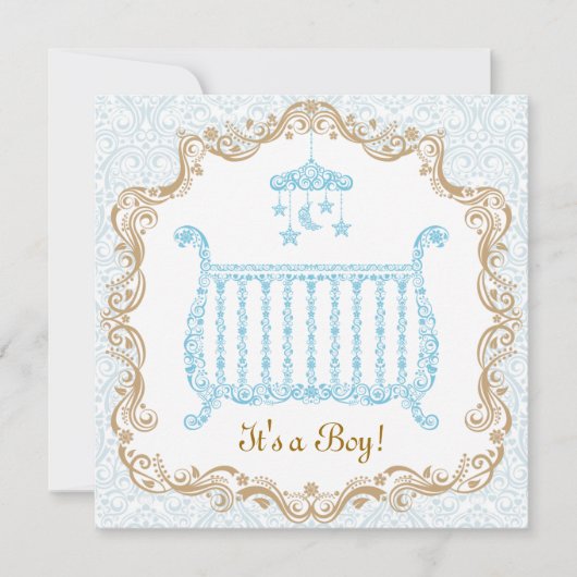 Baby Boy Shower-uitnodiging Kaart (Voorkant)