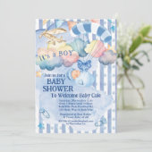 Baby Boy Shower-uitnodiging Kaart (Staand voorkant)