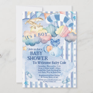 Baby Boy Shower-uitnodiging Kaart