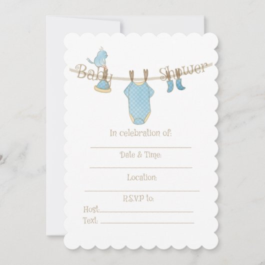 Baby Boy Shower-uitnodiging Kaart (Voorkant)