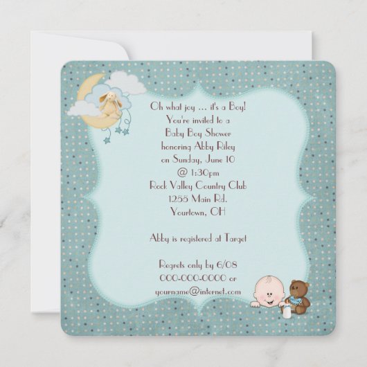 Baby Boy Shower-uitnodiging Kaart (Voorkant)