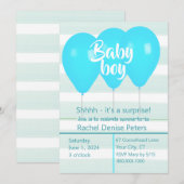 Baby Boy Shower-uitnodiging Kaart (Voorkant / Achterkant)