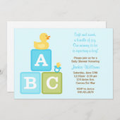 Baby Boy Shower-uitnodiging Kaart (Voorkant / Achterkant)