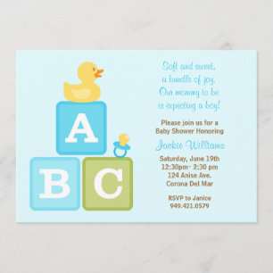 Baby Boy Shower-uitnodiging Kaart