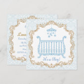 Baby Boy Shower-uitnodiging Kaart (Voorkant / Achterkant)