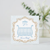 Baby Boy Shower-uitnodiging Kaart (Staand voorkant)