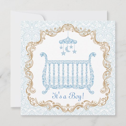 Baby Boy Shower-uitnodiging Kaart (Voorkant)