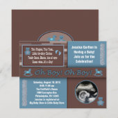 Baby Boy Shower-uitnodiging Kaart (Voorkant / Achterkant)