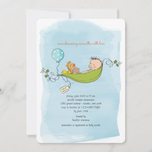 Baby Boy Shower-uitnodiging Kaart