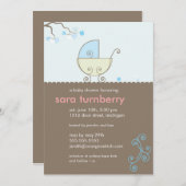 Baby Boy Shower-uitnodiging Kaart (Voorkant / Achterkant)