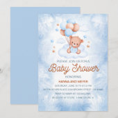 Baby Boy Shower-uitnodiging Kaart (Voorkant / Achterkant)