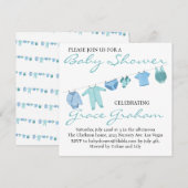 Baby Boy Shower-uitnodigingen Kaart (Voorkant / Achterkant)