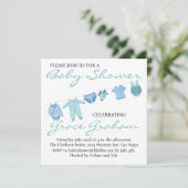 Baby Boy Shower-uitnodigingen Kaart (Staand voorkant)