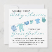 Baby Boy Shower-uitnodigingen Kaart (Voorkant)