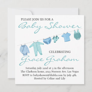 Baby Boy Shower-uitnodigingen Kaart