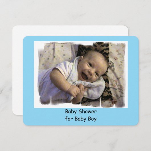 Baby Boy Shower-uitnodigingen Kaart (Voorkant / Achterkant)