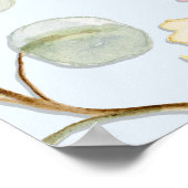 Baby Boy Shower Welkom Floral Dusty Blue Hexagon Poster (Hoek)