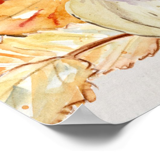 Baby Boy Shower Welkom Herfst Pumpkin Sunflower Ar Poster (Hoek)