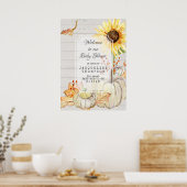 Baby Boy Shower Welkom Herfst Pumpkin Sunflower Ar Poster (Keuken)