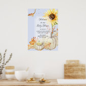 Baby Boy Shower Welkom, onze luibloem Poster (Keuken)