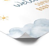 Baby Boy Shower Welkomstbord Poster - Olifant (Hoek)