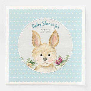 Baby Boy Shower Woodland Animal Ferns Konijn Servet