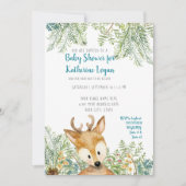 Baby Boy Shower Woodland Forest Deer Forest Ferns Kaart (Voorkant)