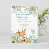 Baby Boy Shower Woodland Forest Deer Forest Ferns Kaart (Staand voorkant)