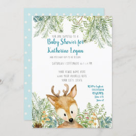 Baby Boy Shower Woodland Forest Deer Forest Ferns Kaart