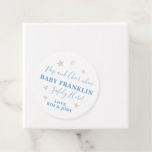 Baby Boy Silver sterft Pop het wanneer zij Pop Bedankjes Labels (In situ)