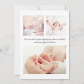 Baby Boy Simple Multi Photo Blue Birth Aankondiging (Achterkant)