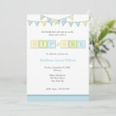 Baby Boy Sip en zie Uitnodiging (Staand voorkant)