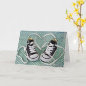 Baby Boy Sneakers Kaart (Gele Bloem)