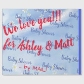 Baby Boy Soft Daisies Waterverf Baby shower Cadeaupapier (Vlak)