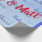 Baby Boy Soft Daisies Waterverf Baby shower Cadeaupapier (Hoek)