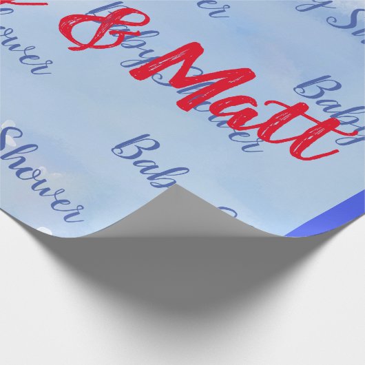 Baby Boy Soft Daisies Waterverf Baby shower Cadeaupapier (Hoek)