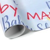 Baby Boy Soft Daisies Waterverf Baby shower Cadeaupapier (Rol Hoek)