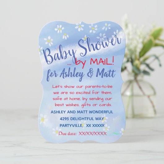 Baby Boy Soft Daisies Waterverf Baby shower Kaart (Staand voorkant)
