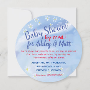 Baby Boy Soft Daisies Waterverf Baby shower Kaart