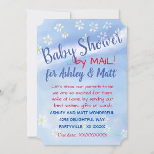 Baby Boy Soft Daisies Waterverf Baby shower Kaart
